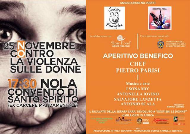 25 novembre 25 novembre a nola con lo chef parisi No alla violenza sulle donne