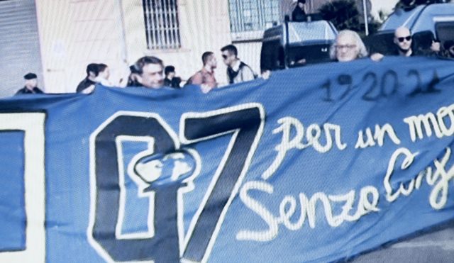 Movimenti antagonisti Movimenti antagonisti al g7 Striscione di protesta