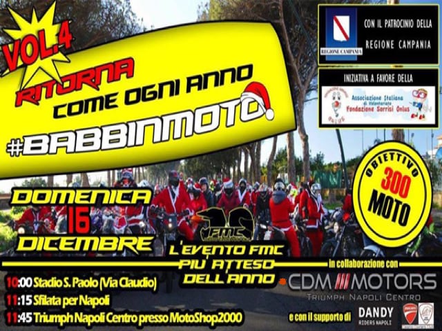 Quarta edizione della Babbinmoto, la manifestazione solidale a favore dei piccoli ricoverati del Santobono-Pausillipon di Napoli-1 Quarta edizione della Babbinmoto, la manifestazione solidale a favore dei piccoli ricoverati del Santobono-Pausillipon di Napoli-1