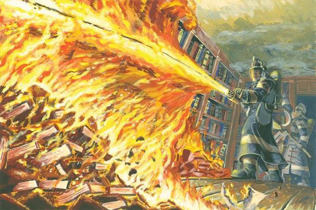Ray Bradbury - illustrazione di Fahrenheit 451